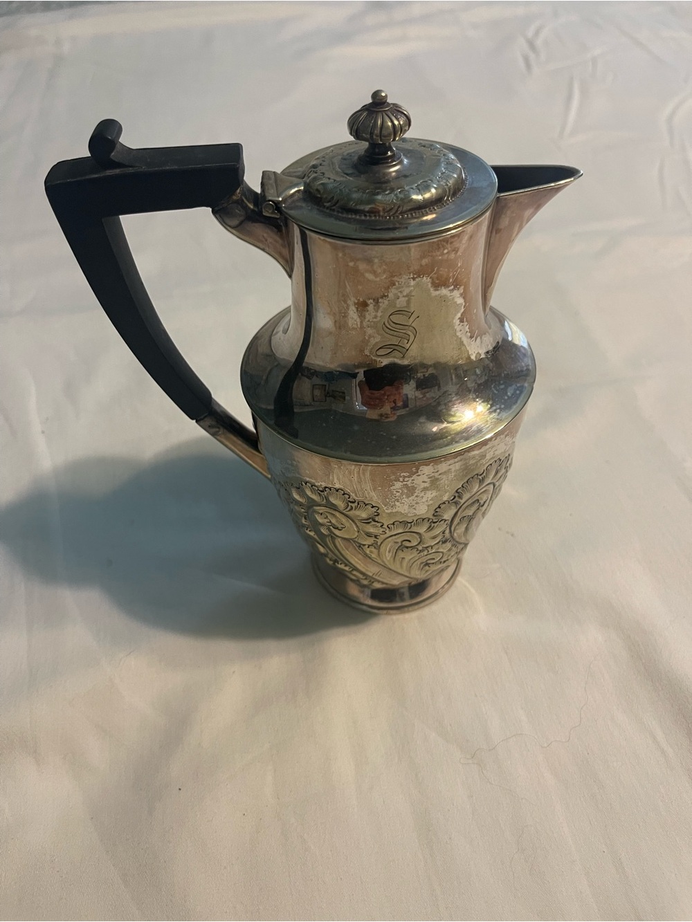 Antique Atkin Brothers Silver Plated Hot Chocolate Pot